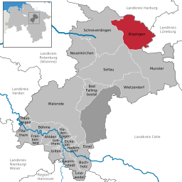Läget för kommunen Bispingen i Landkreis Heidekreis