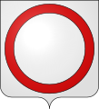 d'argento, al ciclamoro (cerchio) di rosso