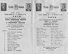 Boleta electoral para las elecciones argentinas de 1951 - Perón - Quijano.jpg