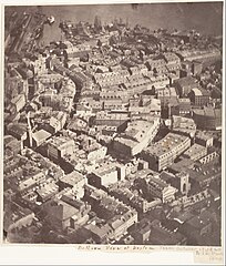 Image 26Boston, as the Eagle and the Wild Goose See It, 1860, by J.W. Black, the first recorded aerial photograph (from Boston)
