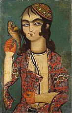 Boy Holding a Falcon, Qajar Dynasty