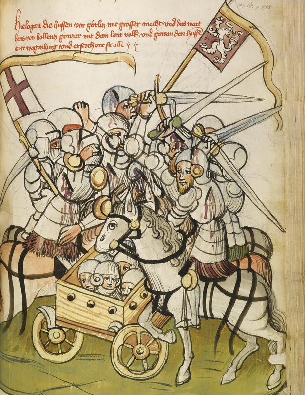 Battle of King Sigismund and the Hussites (miniature by Eberhard Windeck, 1440-50)
