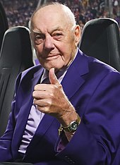 Bud Grant was head coach of the Minnesota Vikings from 1967 to 1983 and 1985. Bud Grant 2019 (48977735518) (cropped).jpg