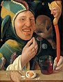 Marx Reichlich, A Jester, ca. 1519-20; tempera on panel.. Yale Art Gallery Maître du portrait de Angerer, Un fou, vers 1519-1520. Yale University Art Gallery, New Haven