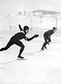 Helga Haase and Siegrid Behrenz during the 1958 East-German Championships at Geising