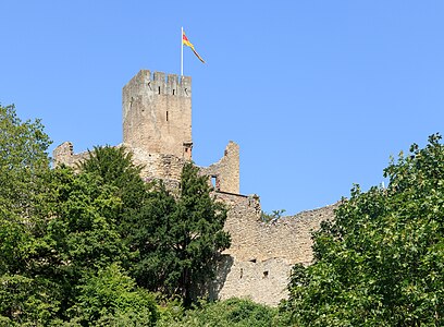 Western castle wall and the "Giller" Rötteln Castle Lörrach Germany