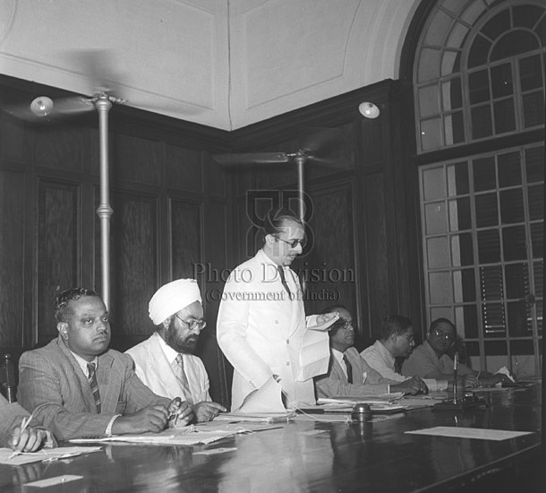 C. H. Bhabha with a Secretary and a few Joint Secretaries to the Government of India in 1947.