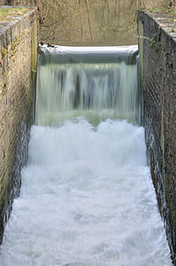 Old one-stage lock. We can see the strength of water. Due to the long exposure, water looks like cotonwool.