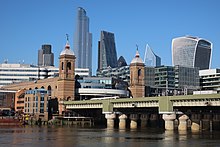 The station viewed from the south bank of the Thames, 2020 Cannon Street 2020.jpg