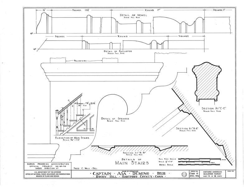 File:Captain Asa Deming House, Rocky Hill (moved to MA, Wellesley), Rocky Hill, Hartford County, CT HABS CONN,2-ROHI,3- (sheet 13 of 18).png