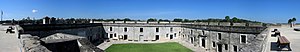 View of the Plaza de Armas within Castillo de San Marcos Castillo de San Marcos Fort Panorama 6.jpg