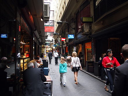 Centre Place in Melbourne's CBD is lined with cafes