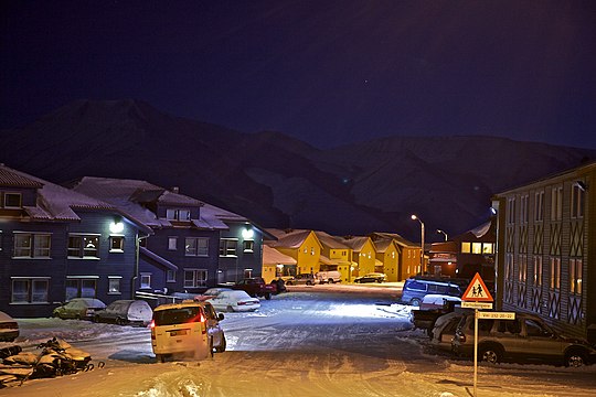 Longyearbyen during polar night
