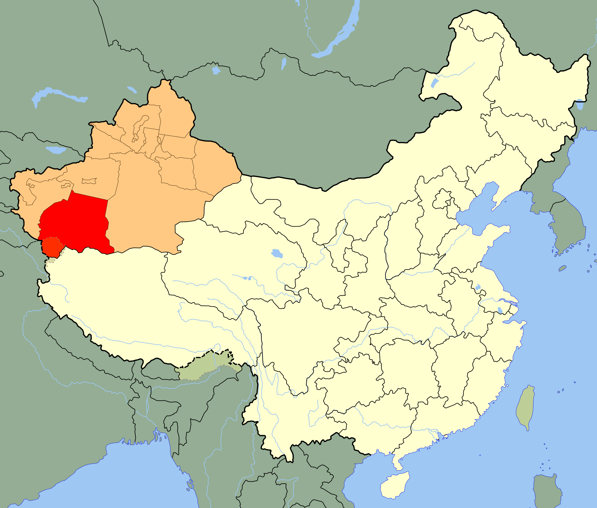 Xinjiang Hoten Haritası ile ilgili görsel sonucu