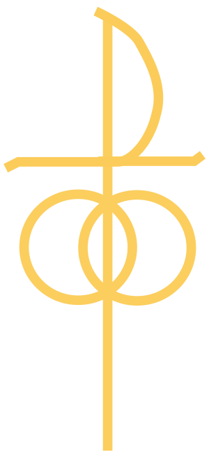Sometimes used as a symbol for Christian marriage: Two gold wedding rings interlinked with the Greek letters chi (X) and rho (P)—the first two letters in the Greek word for "Christ" (see Labarum)