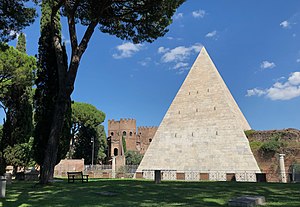 Pyramid of Cestius (Rome), c.12 BC, by Gaius Cestius