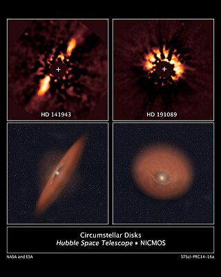 <span class="mw-page-title-main">Circumstellar disc</span> Accumulation of matter around a star