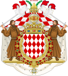 Coat of Arms of Louis I of Grimaldi, Prince of Monaco (Order of the Holy Spirit).svg