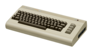 A Commodore 64, an 8-bit home computer introduced in 1982 by Commodore International.