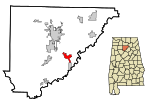Cullman County Alabama Incorporated and Unincorporated areas Hanceville Highlighted.svg