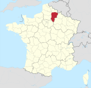Plassering av Aisne-avdelingen i Frankrike
