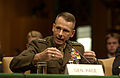 Chairman of the Joint Chiefs of Staff General Peter Pace testifies before the Senate Armed Services Committee on June 29, 2005.