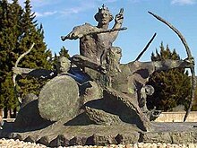 The monument in Vid, depicting duke Domagoj and his archers. Work of Croatian sculptor Stjepan Skoko. Domagoj.jpg