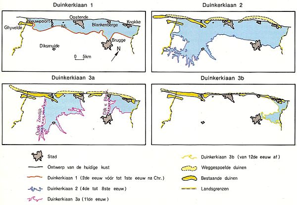 Maps of transgression and regression at the Belgian coast