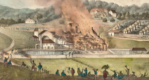 Duperly (1833) Roehampton Malikanesinin Yıkımı Ocak 1832.png