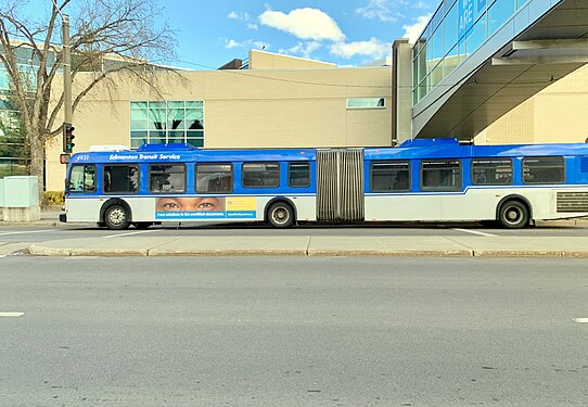 Edmonton Transit New Flyer D60LFR on route 110X to Eaux Claires