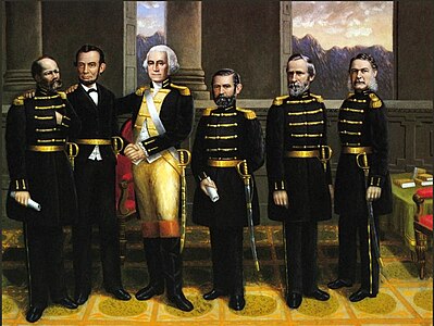 Lincoln with Washington and his Generals, 1881