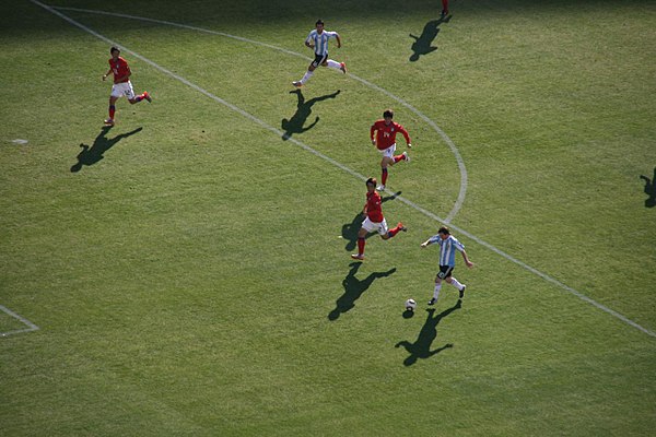 South Korea playing against Argentina at the FIFA World Cup, in June 2010.