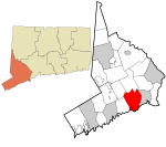 Fairfield County Connecticut incorporated and unincorporated areas Fairfield highlighted.svg