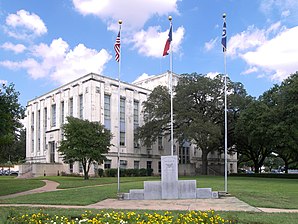 El Palacio de Justicia del Condado de Falls en Marlin, que figura en el NRHP con el número 00001532 [1]