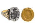 Fingerring med sigill av stål med guld - Hallwylska museet - 110208.tif