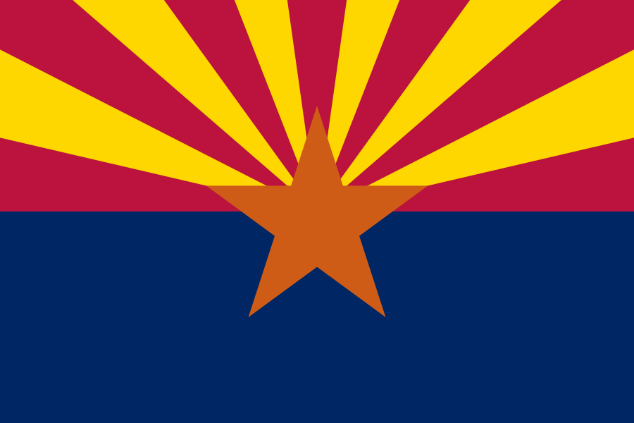 Image of the Arizona state flag. 
