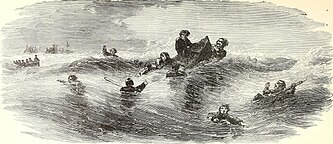 deaths of Colonel J. W. Allen, Surgeon Waller and the Second Mate of the Ann E. Thompson, on January 15th, 1862, near Hatteras Inlet. Frank Leslie's scenes and portraits of the Civil War (1894) (14760617524).jpg