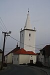 Front view of Church of Exaltation of the Holy Cross in Valeč, Třebíč District.jpg