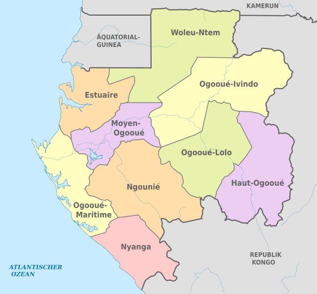 File:Gabon, administrative divisions - de - colored.svg