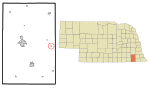Gage County Nebraska Incorporated and Unincorporated areas Virginia Highlighted.svg