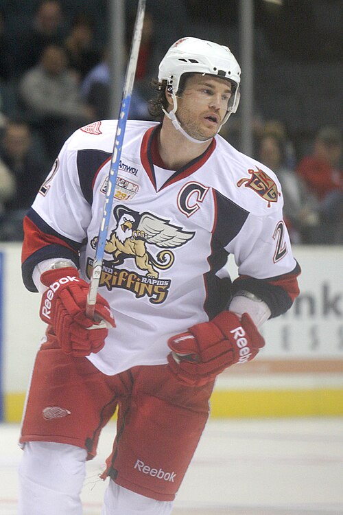 Exelby with the Grand Rapids Griffins in 2011