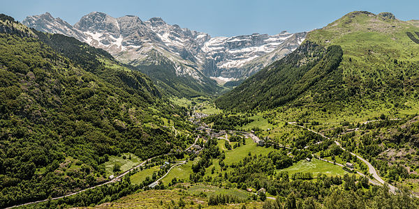 City and cirque of Gavarnie, Hautes-Pyrénées, south France