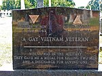 Sergeant Matlovich was awarded a Bronze Star Medal for heroic service in the Vietnam War, but was discharged from the military and excommunicated from the LDS church for being gay. Gay vietnam veteran tomb.jpg