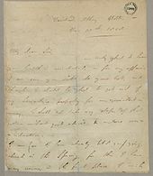 Lettre signée adressée à John Hanson. Source BEIC.