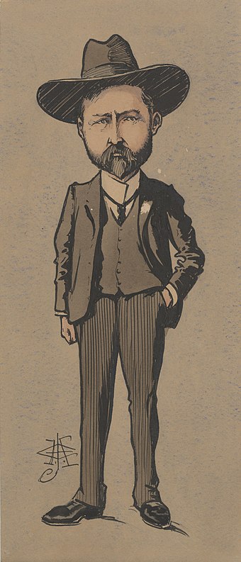 Caricature of Pearce by John Henry Chinner, c. 1920