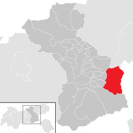 Poloha obce Gerlos v okrese Schwaz (klikacia mapa)