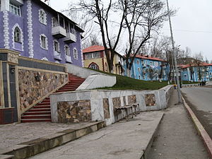 Examples of the German-built apartment buildings in Dashkasan.