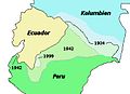 Evolution de la frontière entre 1904 et 1998.