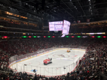 Desert Diamond Arena before a Coyotes game; from south end, looking north Gila River Arena Pregame 2019.png