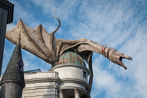 A model Ukrainian Ironbelly at The Wizarding World of Harry Potter theme park